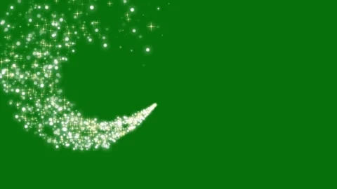 Glowing White Glitter Trail with Twinkling Magic Dust on Green Screen 4K Stock Footage 345606086