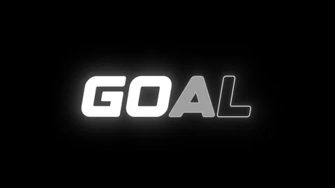 Glowing White Goal Text Motion Graphics Chroma Key Overlay 스톡 동영상 337065093