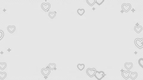 Glowing white hearts frame with sparkles on transparent background for overlay. Stock Footage 326401996
