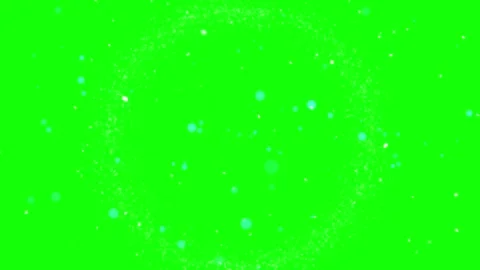 Glowing white light circle frame with floating particles on green screen Stock Footage 343908663