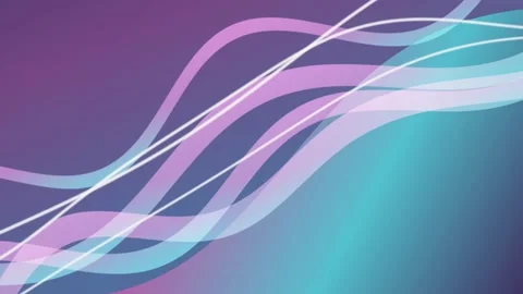 Glowing white lines and purple ribbons flow in a seamless loop Stock Footage 341856290