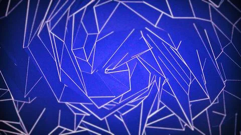 Glowing white lines form a complex geometric pattern Stock Illustration