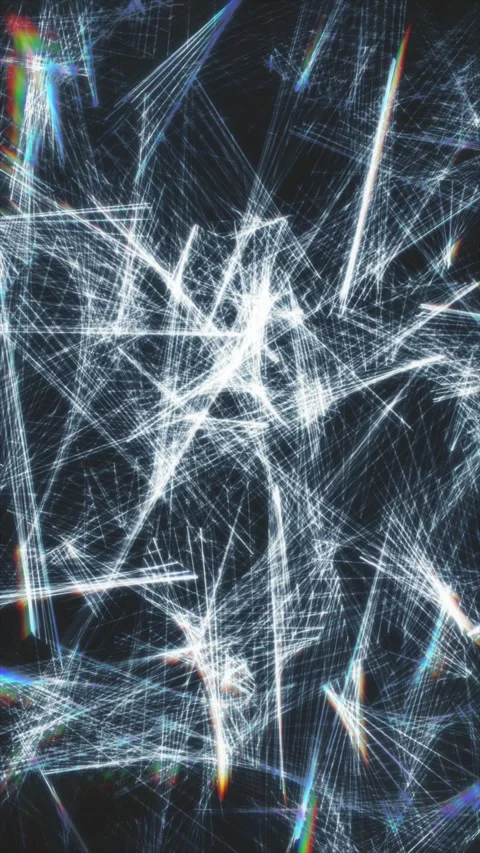 Glowing white lines form an intricate abstract web with bright light Stock Footage 329437528