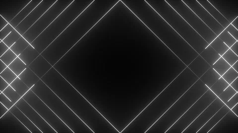Glowing white lines forming a diamond geometric pattern on black background Stock Footage 339770603