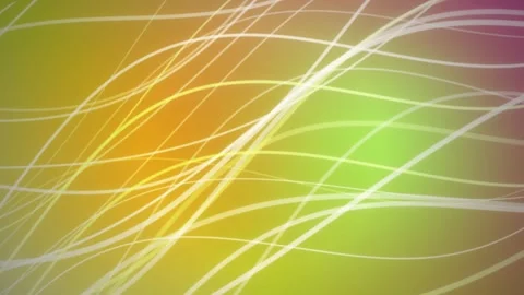 Glowing white lines wave across an olive green and warm orange gradient Stock Footage 342215767