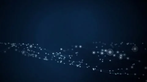 Glowing white nodes connect with thin blue lines in a seamless loop Stock Footage 341401856