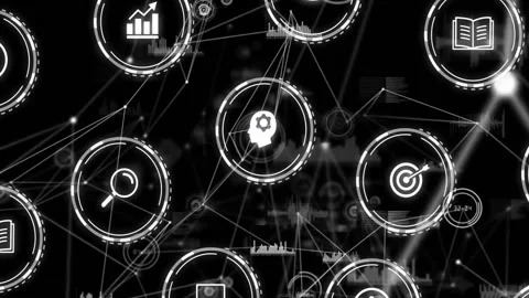 Glowing white nodes materializing and li... | Stock Video | Pond5