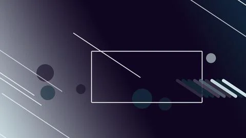 A glowing white outline rectangle hovers in a dark navy gradient with diago.. Illustrazione stock