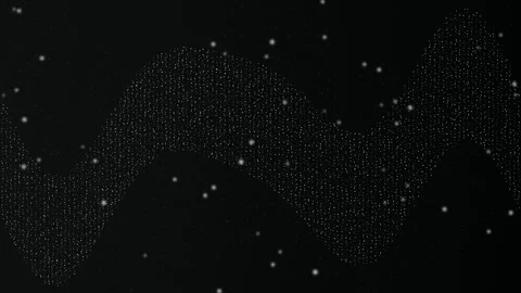 Glowing white particle wave flows in a seamless loop Stock Footage 341274776