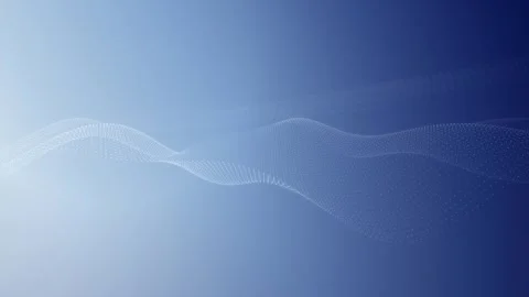 Glowing white particle waves flow in a seamless loop Stock Footage 341490294