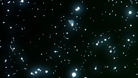 Glowing White Particles Floating on Dark Background Seamless Loop 動画素材 340752245