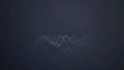 Glowing white particles form a wireframe wave in a seamless loop Stock Footage 341490291
