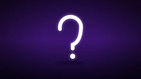Glowing White Question Mark Floating on Purple Background Motion Graphics Stock Footage 347966359