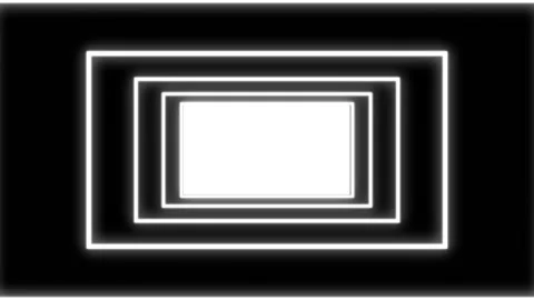 Glowing White Rectangles Tunnel Loop Retro Background Stock Footage 166018313