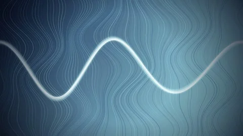 A glowing white sinusoidal soundwave flows in a seamless loop Stock Footage 341274665