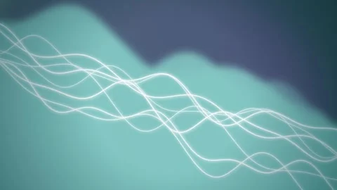 Glowing white sinusoidal wave lines flow in a seamless loop Stock Footage 341490300