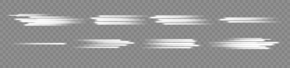 Glowing white speed lines. Motion High speed speed and blur. Dynamic lines Stockillustratie