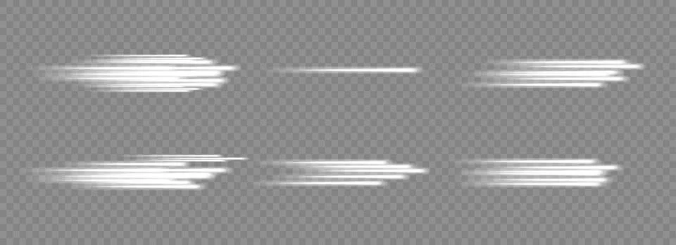 Glowing white speed lines. Motion High speed speed and blur. Dynamic lines Stock Illustration