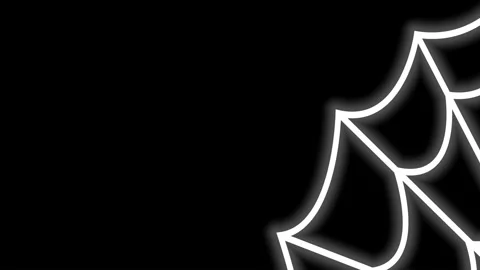 Glowing White Spider Web Animated Frame Overlay for Halloween Spooky Black .. Stock Footage 345194862