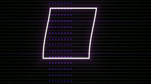Glowing white square on black background with code. Stock-Footage 335525382