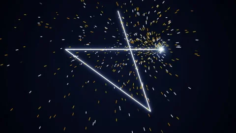 Glowing white star shapes in space. Video stock 337011555
