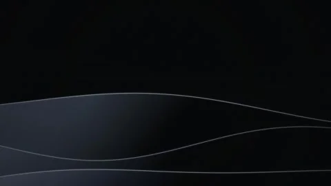 Glowing white wave lines undulate slowly over a dark textured grid Stock Footage 342215800