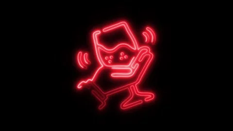 Glowing Wine Tasting Icon and Symbol in HD Video Neon Stock Footage 304560916