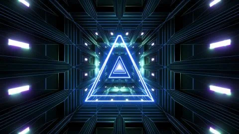 Glowing wireframe with high contrast dark background 3d rendering Illustrazione stock