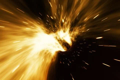 Glowing wormhole in space, interstellar warp, traveling trough space and time Stock Illustration