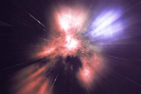 Glowing wormhole in space, interstellar warp, traveling trough space and time Stock Illustration