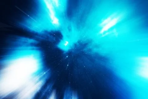 Glowing wormhole in space, interstellar warp, traveling trough space and time Stock Illustration