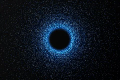 Glowing wormhole in space, interstellar warp, traveling trough space and time Stock Illustration