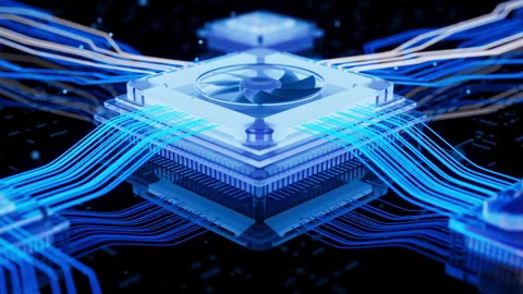 Glowing x-ray circuit board technology Stock Footage 341885197