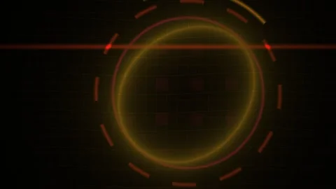 Glowing yellow circle on black background. Stock Footage 340030108