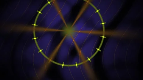 Glowing yellow circle with rays on dark blue background. Stock Footage 336241637
