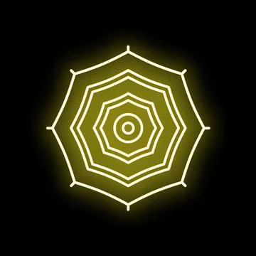 Glowing yellow concentric octagon shape abstract background Stock Illustration