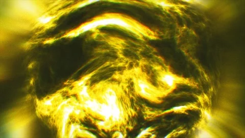 Glowing yellow cosmic energy sphere abstract swirling plasma orb 스톡 동영상 345329032