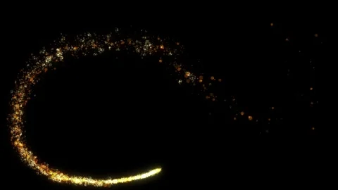 Glowing yellow dashed square frame on black background Stock Footage 347584588