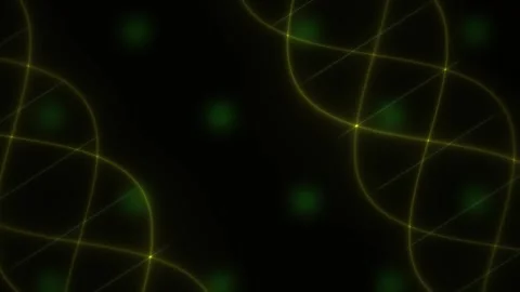 Glowing yellow DNA double helix structure. Stock Footage 335112079
