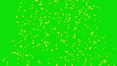Glowing yellow dust particles rising up loop animation on green screen. Video stock 340995860