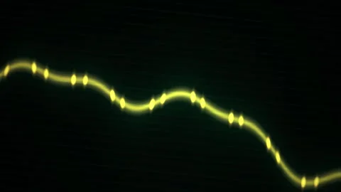 Glowing Yellow Electric Light Wave Form. Stock Footage 335112064