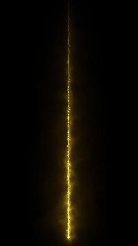 Glowing yellow electrical discharge bolt line vertical motion background. 库存影片 337710867