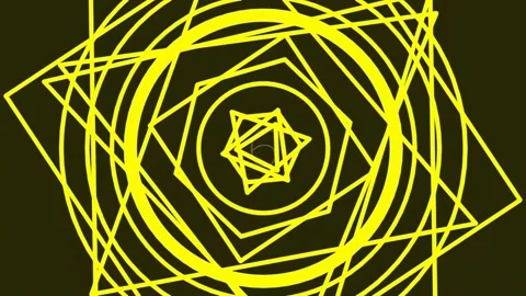Glowing yellow hexagonal geometric pattern connecting lines on dark abstrac.. Stock Footage 342206012