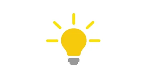 Glowing Yellow Light Bulb Idea Animation Concept Isolated On White Background Stock Footage 347958978
