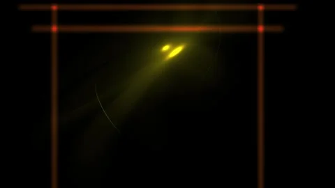 Glowing yellow light in a dark background with orange grid lines. Vidéo 336241591
