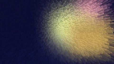 Glowing yellow light radiates across a textured geometric surface Illustrazione stock