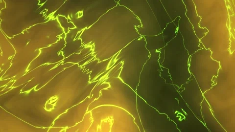 Glowing yellow lightning storm energy. Stock Footage 334530033
