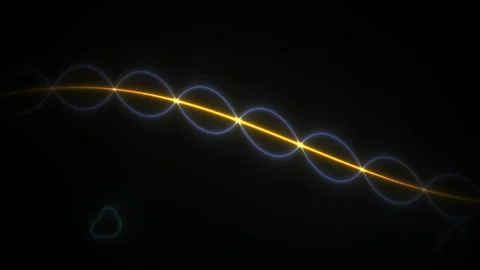 Glowing yellow line with rainbow effect. Stock Footage 336701357