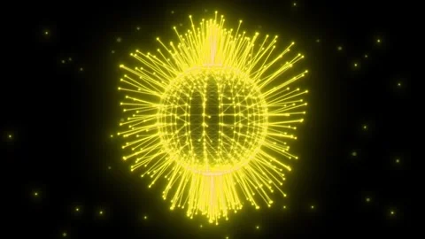 Glowing yellow loop sphere . cyberspace Stock Footage 314217181