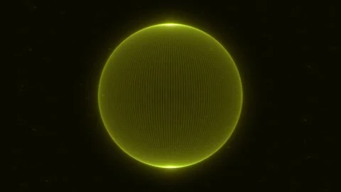 Glowing yellow loop sphere . cyberspace Stock Footage 314217182